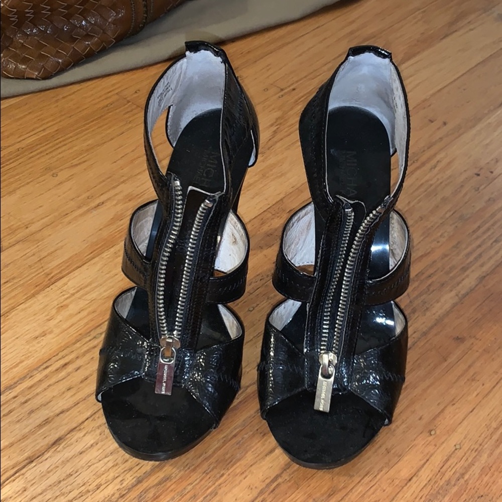 Black Michael Kors Heels with zipper